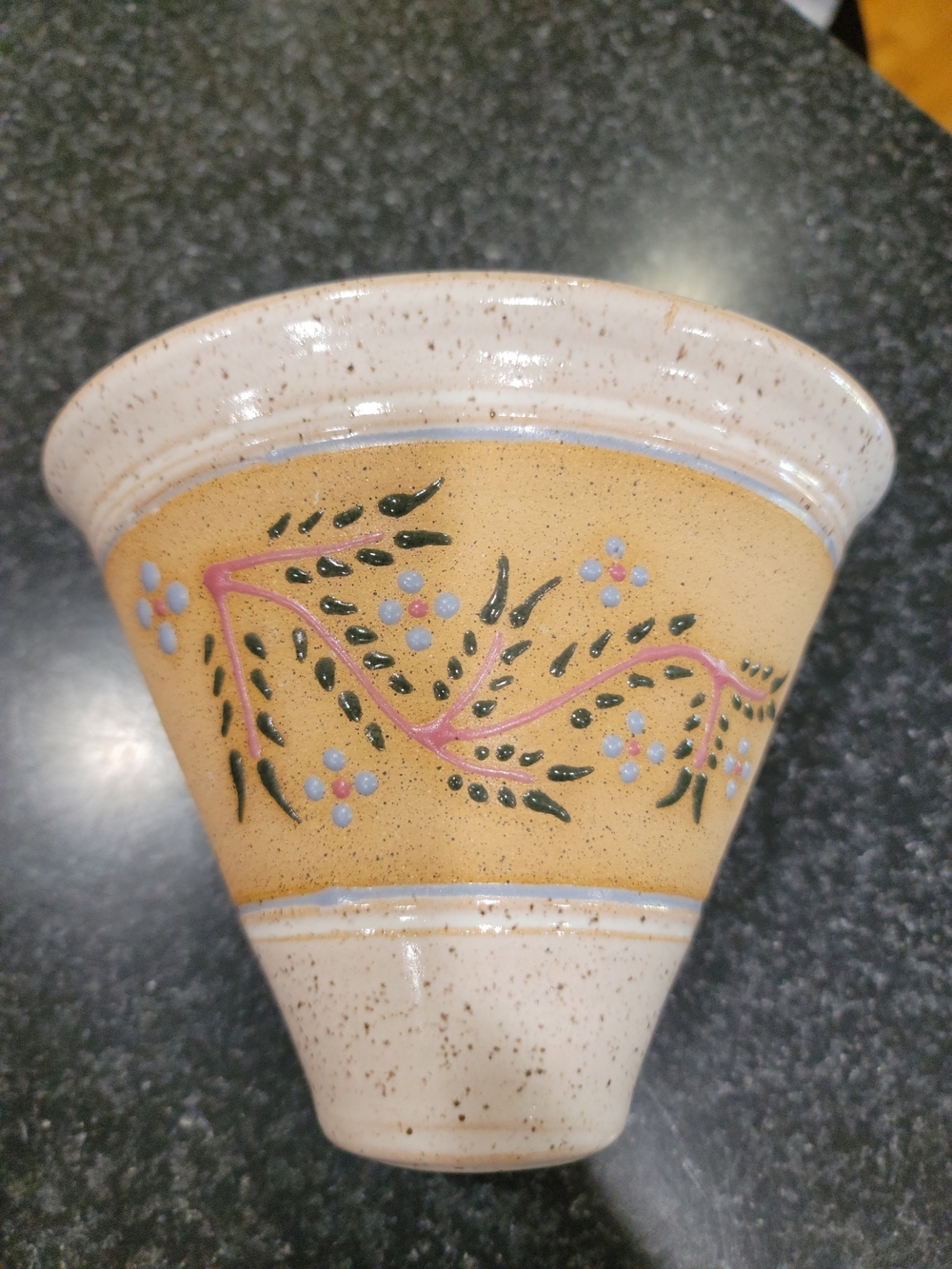 Ceramic Floral Wall Pocket Planter Wall Mounted Glossy Beige Pink Green Blue